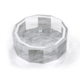 Lucite Matzah Box Hexagon - Marble