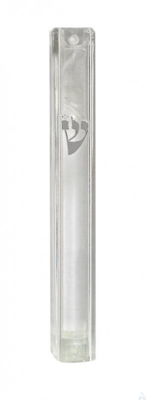 Mezuzah Cover Clear with Rubber Cork 20 cm