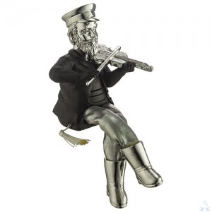 Violin Player Figurine with Cloth Legs