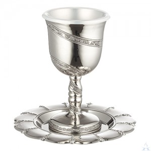 Kiddush Cup with Tray on Stem