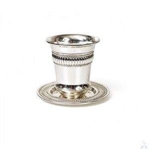 Kiddush Cup with Tray Silver Plated