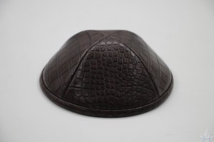 Kippah Brown Crocodile Leather