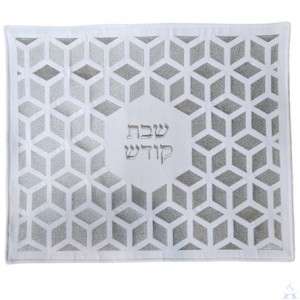 Challah Cover White & Silver Velvet