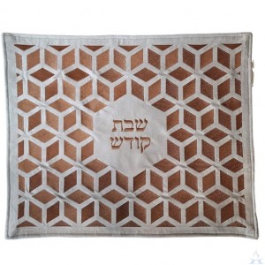 Challah Cover Velvet White & Brown