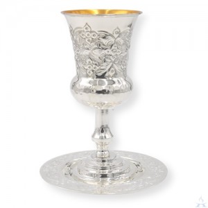 Eliyahu's Cup with Tray Floral 
