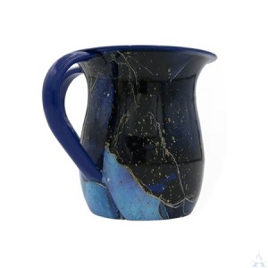 Washcup Royal Blue and Gold Marbled Stainless Steel