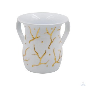 Washcup Stainless Steel White & Gold