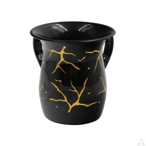 Washcup Stainless Steel Black & Gold