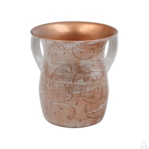 Washcup Stainless Steel Rose Gold & White Swirl