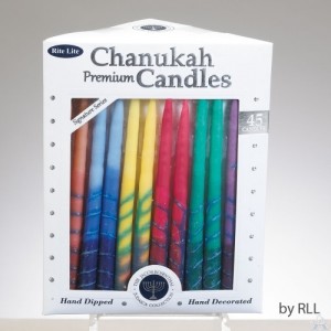 Premium Chanukah Candles - Multi Tri-Color